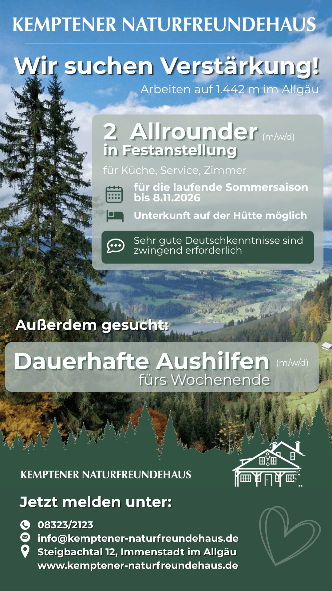 Stellenangebot - Kemptener Naturfreundehaus